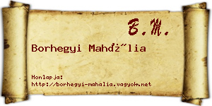 Borhegyi Mahália névjegykártya